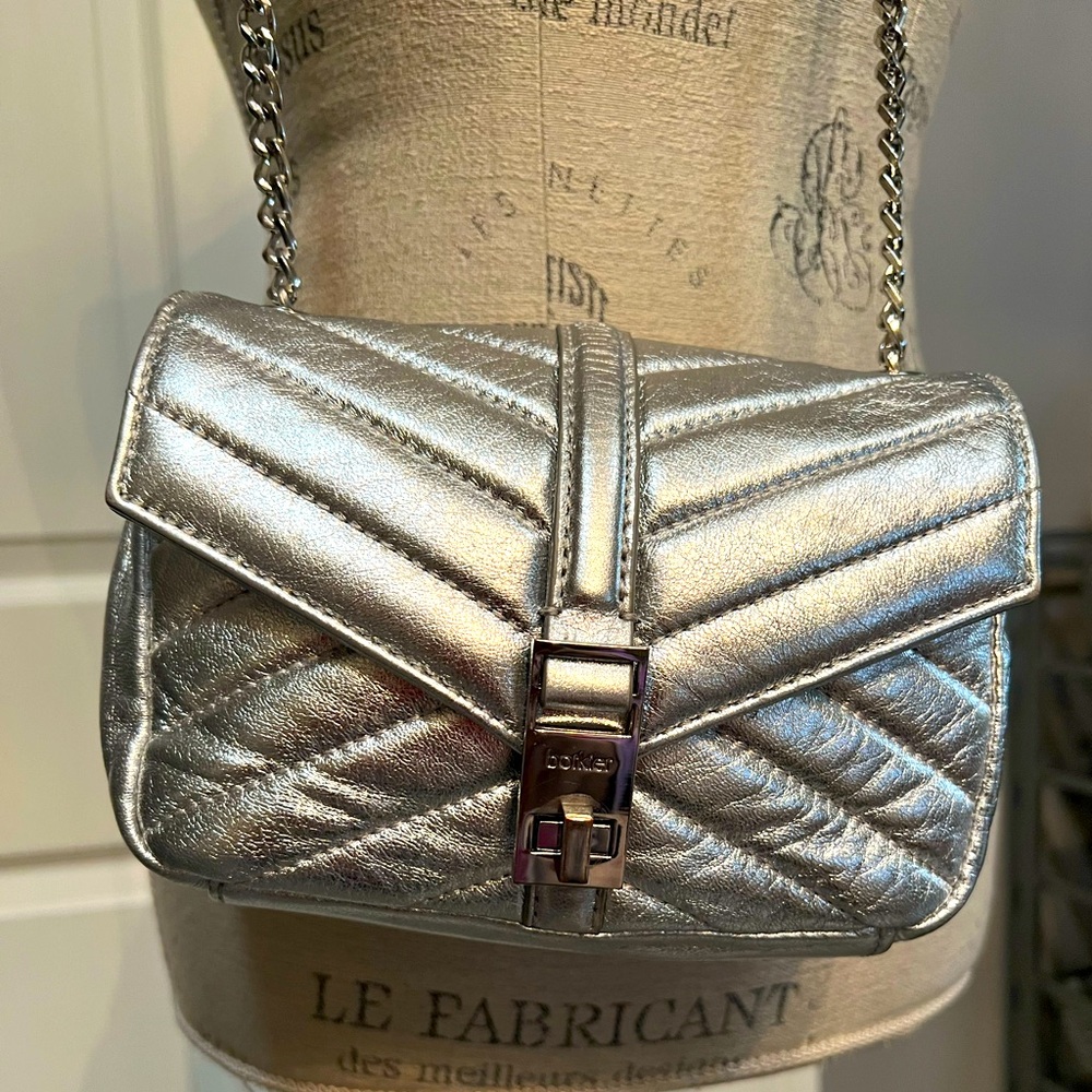 Bag Drop! Authentic Botkier metallic silver quilted crossbody.